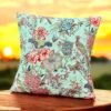 The Floral Print Aqua Color Quilted Cushion Covers (Pack of 5) - Image 3