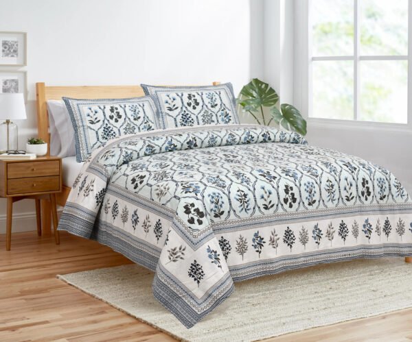 Experience Elegance with Our Hand Block Printed King Size Bedsheet