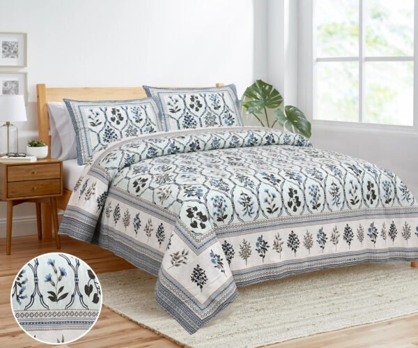 Experience Elegance with Our Hand Block Printed King Size Bedsheet